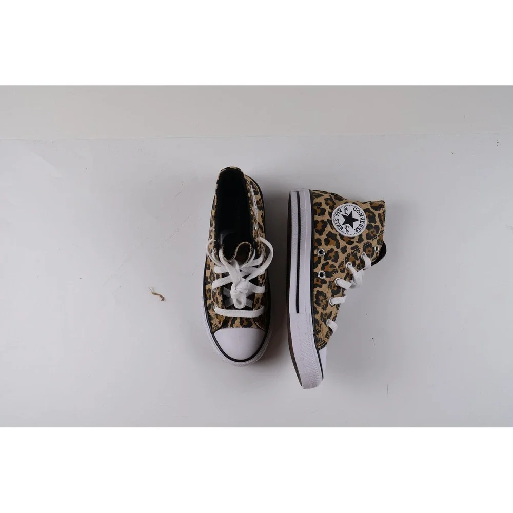Converse Chuck Taylor All Star Hi Leopard Tan Black 13.5 Youth NEW